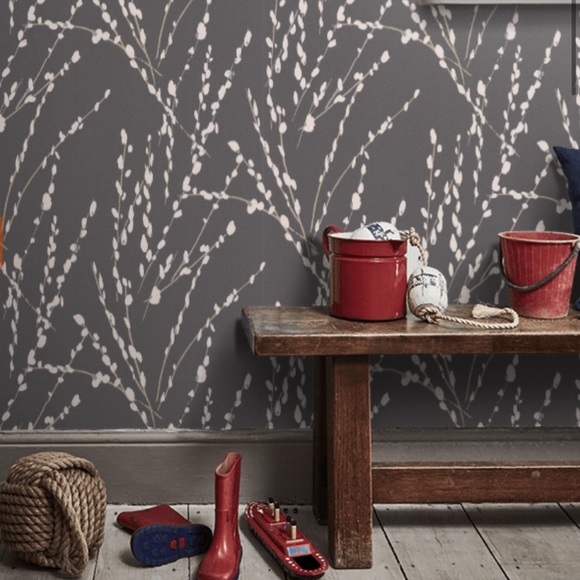 ROMO Luxury Wallpaper Mikado Gray Gold Catkins - Picture 3 of 10